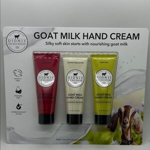 Dionis NIB Goat Milk Hand Cream Set of Three 2.5 oz Tubes 🐐🐐
